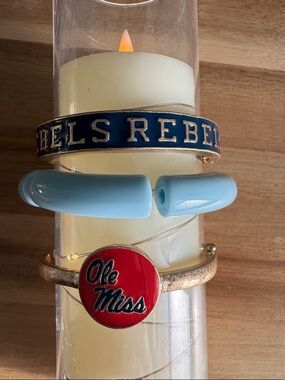 Ole Miss University of Mississippi bracelet stack - 3